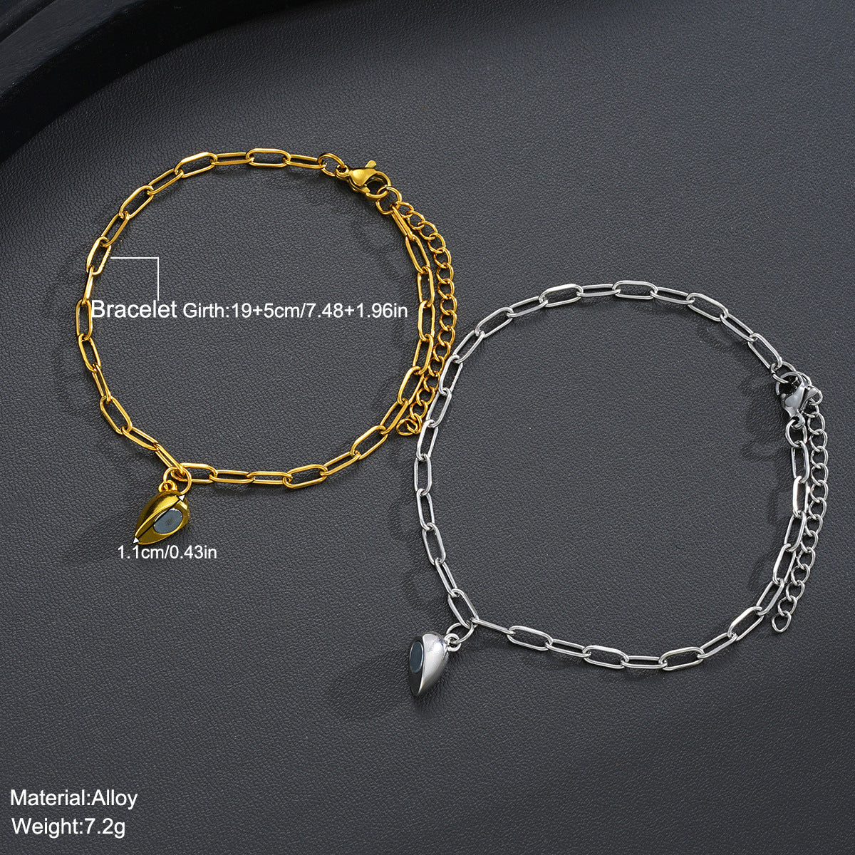 Heart-Shaped Magnetic Couple Bracelets